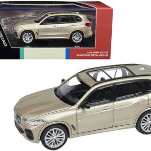 2018 BMW X5 G05 with Sunroof Sunstone Gold Metallic 1/64 Diecast Model Car by Paragon Models