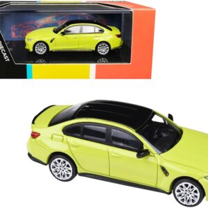 BMW M3 (G80) Sao Paulo Yellow with Black Top 1/64 Diecast Model Car by Paragon