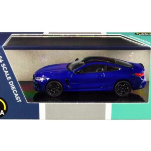 BMW M8 Coupe Marina Bay Blue Metallic with Black Top 1/64 Diecast Model Car by Paragon