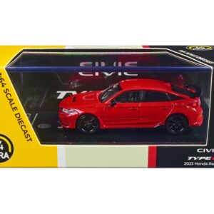 2023 Honda Civic Type R FL5 Rallye Red 1/64 Diecast Model Car by Paragon Models