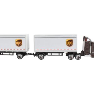 UPS Truck with Double Pup Trailers Brown “United Parcel Service” Diecast Model by Daron