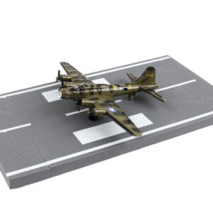 Boeing B-17 Flying Fortress Bomber Aircraft Olive Green Camouflage “United States Army Air Force” with Runway Section Diecast Model Airplane by Runway24