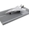 Grumman F-14 Tomcat Fighter Aircraft Silver Metallic “United States Navy VF-84 Jolly Rogers” with Runway Section Diecast Model Airplane by Runway24