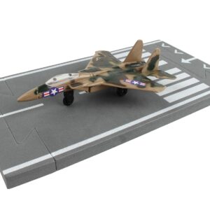 McDonnell Douglas F-15 Eagle Fighter Aircraft Desert Camouflage “United States Air Force” with Runway Section Diecast Model Airplane by Runway24