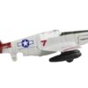 North American P-51C Mustang Fighter Aircraft Gray “Tuskegee Airmen-United States Army Air Force” with Runway Section Diecast Model Airplane by Runway24