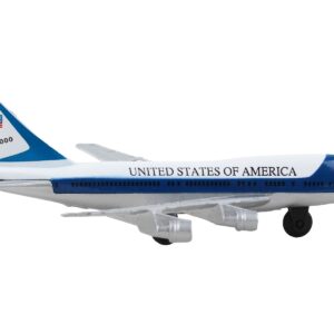 Boeing VC-25 Aircraft White and Blue “United States of America – Air Force One” with Runway 24 Sign Diecast Model Airplane by Runway24