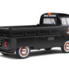 1950 Volkswagen T1 Custom Pickup Truck Matt Black with Orange Stripes “Harley Davidson” with Surfboard Accessory 1/18 Diecast Model Car by Solido