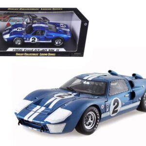 1966 Ford GT40 GT 40 Mark II #2 Blue 12 Hours of Sebring 1/18 Diecast Car Model by Shelby Collectibles