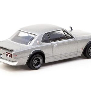 Nissan Skyline 2000 GT-R (KPGC10) RHD (Right Hand Drive) Silver Metallic “Global64” Series 1/64 Diecast Model Car by Tarmac Works