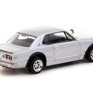 Nissan Skyline 2000 GT-R (KPGC10) RHD (Right Hand Drive) Silver Metallic “Japan Special Edition” “Global64” Series 1/64 Diecast Model by Tarmac Works