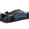 Pagani Zonda Revolucion Blue Metallic and Black with Light Blue Stripes “Global64” Series 1/64 Diecast Model Car by Tarmac Works