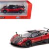 Pagani Zonda Cinque Bianco Rosso Dubai Red Metallic and Black “Global64” Series 1/64 Diecast Model by Tarmac Works