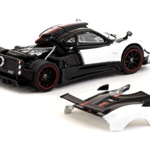 Pagani Zonda Cinque Bianco Benny White and Black “Global64” Series 1/64 Diecast Model Car by Tarmac Works