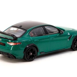 Alfa Romeo Giulia GTAm Green Metallic with Black Top “Global64” Series 1/64 Diecast Model by Tarmac Works