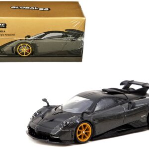 Pagani Imola Grigio Knockhill Gray Metallic with Matt Black Top “Global64” Series 1/64 Diecast Model by Tarmac Works