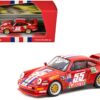 Porsche 911 RSR 3.8 #55 Red with Stripes and Graphics “Collab64” Series 1/64 Diecast Model Car by Schuco & Tarmac Works